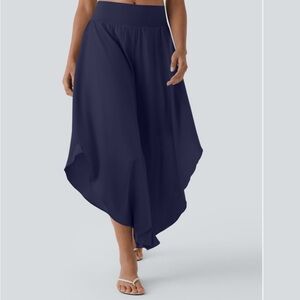Halara Wide Leg Flowy Yoga Pants Size Large Navy Blue